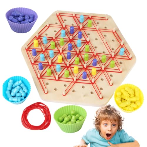 Schachdreiecksspiel - Geometrisches Schachspiel, Kettendreieck -Schachspiel | Kettendreieck Kids, Interactive Peg Game Dreieck für Kinder und Erwachsene, Familienbrett Ruber Band Game Part Schachdreiecksspiel - Geometrisches Schachspiel, Kettendreieck -Schachspiel | Kettendreieck Kids, Interactive Peg Game Dreieck für Kinder und Erwachsene, Familienbrett Ruber Band Game Part von Generisch