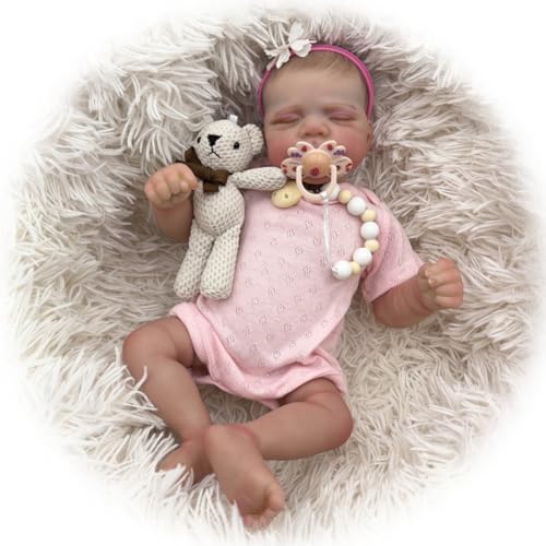 Schlafen Reborn Babies Mädchen 19 Zoll Realistische Baby Puppe Stoff Körper Reborn Puppen Lebensecht Neugeborenen Babypuppen Spielzeug Geschenk für Kinder im Alter von 3+ Schlafen Reborn Babies Mädchen 19 Zoll Realistische Baby Puppe Stoff Körper Reborn Puppen Lebensecht Neugeborenen Babypuppen Spielzeug Geschenk für Kinder im Alter von 3+ von Generisch