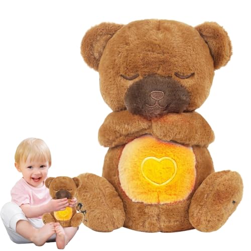 Schlafsootherbär | Beruhigende Musik Ausgestopfte Puppe | Atembär Beruhigend Plüsch | Beruhigende Musik | Weiches Material | 30 Cm/11,81 In | Perfekt Für Kindermädchen Und von Generisch