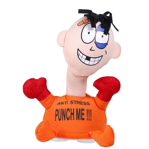 Schlag Mich Schreiende Puppe - Stoffpuppe Stress | Anti Stress Spielzeug Me Stoffpuppe | Zappelpuppen Anti-Stress Punch Me Puppen | Spielzeug Wutbewältigung Weich Zum Stressabbau Für Kinder Erwachsene von Generisch