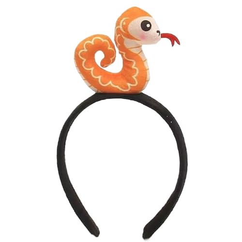 Schlangen-Kopfschmuck Haarband – Schlangen-Stirnband, Fliege, Schwanz, Halloween-Schlangen-Stirnband, Plüsch, Schlangenhaarband, Stofftier-Stirnband, Haarband, Medusa-Kopfschmuck, Vintage-Haarschmuck von Generisch