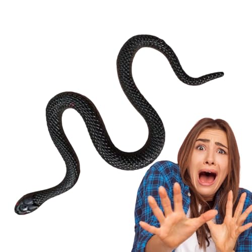 Schlangenspielzeug für Kinder, Spielzeugschlange | Fake Rubber Black Snake Streich,Lustige Regenwaldschlangen, Halloween-Streich-Requisiten für Kinder und Erwachsene, Halloween-Partygeschenke von Generisch