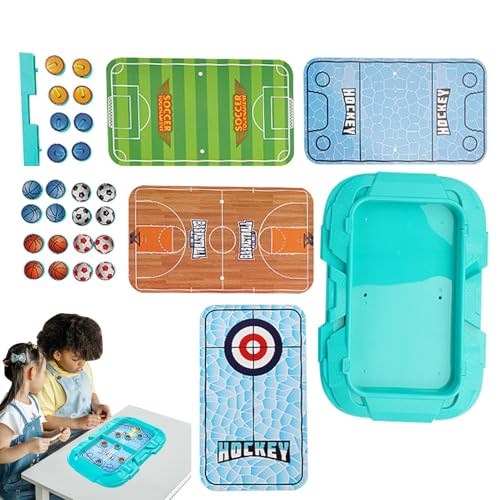 Schnelles Puck -Spiel, Tischbrettspiele für Kinder | 4 in 1 Kid Party Fun Toy | Checkers Brettspiel, Tabletop Toy für Kinder und Erwachsene Familie, Mädchen von Generisch