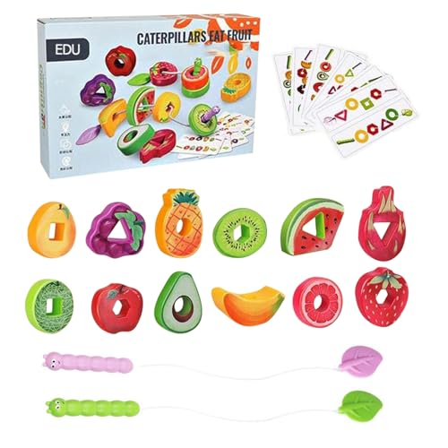 Schnürung Perlen - - und Gemüsefäden -Spielzeug, Bildungsstring -Set | Holzperlen, Entwicklung von Feinmotorik, Vorschullernspielzeug für Kinder im Alter von 3 bis 5 Jahren Schnürung Perlen - - und Gemüsefäden -Spielzeug, Bildungsstring -Set | Holzperlen, Entwicklung von Feinmotorik, Vorschullernspielzeug für Kinder im Alter von 3 bis 5 Jahren von Generisch