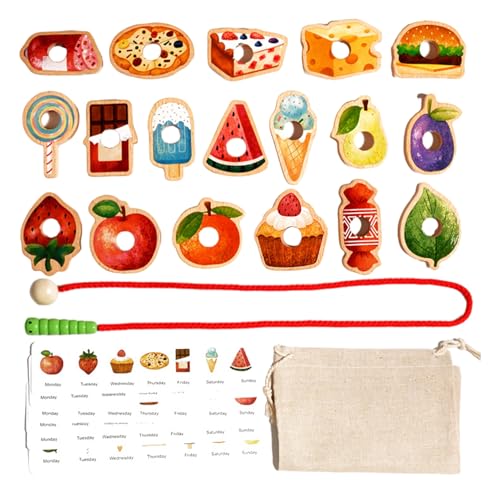 Schnürungsperlen - Obstperlen, Motorkenntnisse Spielzeug | Threading Educational Perle Toy Set, Lebensmittelform -Lernspielzeug für Kleinkinder für Kinder im Vorschulkinder 3+ für die Spielzeit für Fe Schnürungsperlen - Obstperlen, Motorkenntnisse Spielzeug | Threading Educational Perle Toy Set, Lebensmittelform -Lernspielzeug für Kleinkinder für Kinder im Vorschulkinder 3+ für die Spielzeit für Fe von Generisch