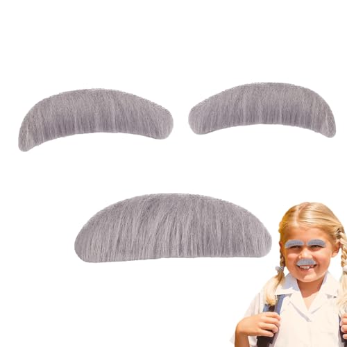 Schnurrbart und Augenbrauen - lustige Halloween -Kostüme | Opa -Kostümzubehör | Kleben Sie gefälschte Schnurrbart und Augenbrauen | Halloween Dress -up für Mädchen, , Cosplay von Generisch