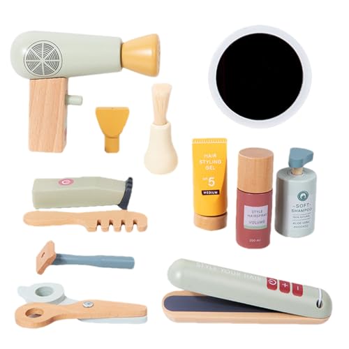 Schönheitssalon Playset Für Mädchen - Kids Beauty Salon Playset, Holzspielzeugkit | Tell Dir Vor, Make -up -Friseur -Werkzeuge Mit Scherenhaarkamm, Rollenspiele Modezubehör Kleinkindmädchen Machen Spa von Generisch