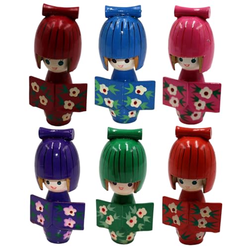 Schreibtisch Figuren - Japanische Kimono Puppen Statuen - 6 Stücke Schreibtischdekoration Traditionelle Souvenirs Geschenkideen Schreibtisch Figuren - Japanische Kimono Puppen Statuen - 6 Stücke Schreibtischdekoration Traditionelle Souvenirs Geschenkideen von Generisch