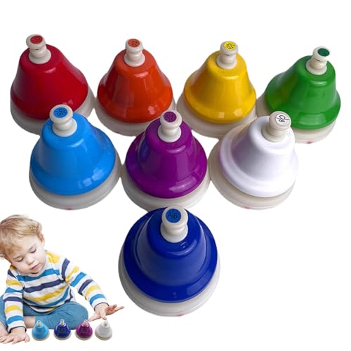 Schreibtisch Handglocken, Schreibtischglocken - Bunte Bildung 8 Notizen Tischglocken | Exquisites Lehren von Percussion Instrument Lernspielzeug für Ostern, Geburtstag, Thanksgiving von Generisch