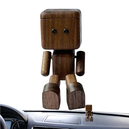 Schüttelfarm Figur, niedliche zitternde Füße Puppe, lustiges Holz -Desktop -, Starkes und leichtes Design, magnetische Basis für Autozubehör, Frauen, Männer, Vater, Vater, Ehemann von Generisch