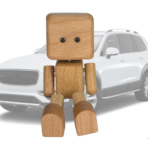 Schüttelfarm Figur, niedliche zitternde Füße Puppe, lustiges Holz -Desktop -, Starkes und leichtes Design, magnetische Basis für Autozubehör, Frauen, Männer, Vater, Vater, Ehemann von Generisch