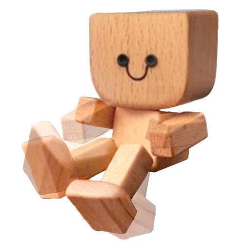 Schüttelkampfmann Figur - Kinetisches Holzspielzeug, Wackelnde Holzfigur | Handgefertigtes Holzkunststück, Stress Relief Office, Neuheit Geschenk Für - Oder Arbeitschalter, Langlebige Natürl von Generisch