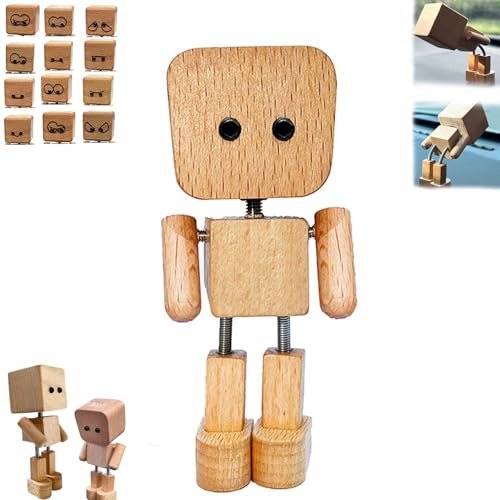 Schüttelnde Holzmann-Figur, Wackelfüße Holzpuppe Auto-Holzfigurs mit 12 Ausdrücke n,handgefertigte Holzpuppe mit Schüttelfüßen,einzigartige Armaturenbrett-Dekoration, kreative Geschenke für Männer Schüttelnde Holzmann-Figur, Wackelfüße Holzpuppe Auto-Holzfigurs mit 12 Ausdrücke n,handgefertigte Holzpuppe mit Schüttelfüßen,einzigartige Armaturenbrett-Dekoration, kreative Geschenke für Männer von Generisch