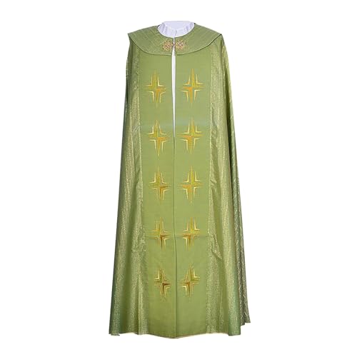 Schwarzer Umhang, bedruckter Umhang, Priester, religiöser Robe, Schal, Bühnenaufführung, Gothic, Mittelalter, Renaissance, Kostüm-Zubehör von Generisch