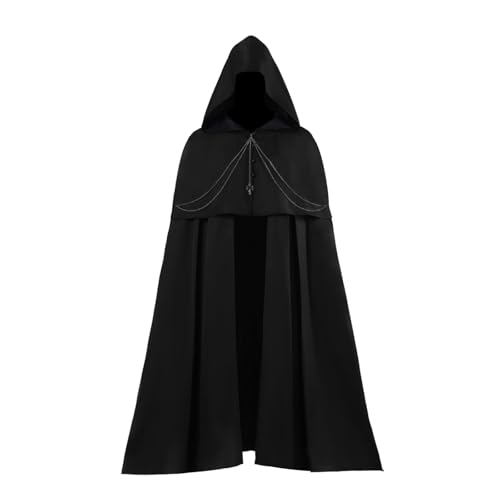 Schwarzer Umhang, mittelalterlicher Kapuzenschal, Renaissance, Wikinger, Kapuzenschal, Bühnenaufführung, Cosplay, Kleidung, Gothic-Kleidungs-Set Schwarzer Umhang, mittelalterlicher Kapuzenschal, Renaissance, Wikinger, Kapuzenschal, Bühnenaufführung, Cosplay, Kleidung, Gothic-Kleidungs-Set von Generisch