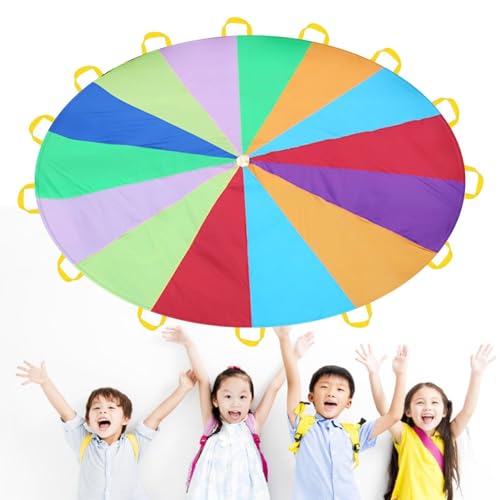 Schwungtuch Kinder3m | Regenbogen Schwungtuch Groß | Fallschirm Bunt Mit Griffen Für Kinder | Fallschirm Spielzeug Für Schule Familie Outdoor Pädagogisches Sportspiele Kooperative Schwungtuch Kinder3m | Regenbogen Schwungtuch Groß | Fallschirm Bunt Mit Griffen Für Kinder | Fallschirm Spielzeug Für Schule Familie Outdoor Pädagogisches Sportspiele Kooperative von Generisch