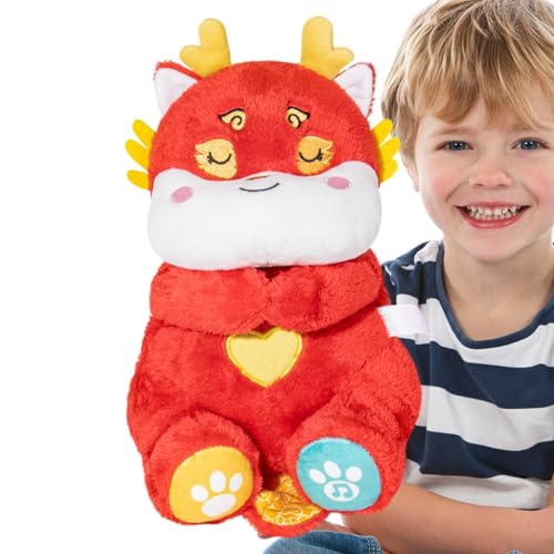 Scommersi Plüschtier Plüschtier - Drachendekoration Kuscheltier Kuscheltier Plüschtiere mit Atembewegung | Schlafendes Plüschspielzeug mit realistischer Bewegung von Generisch