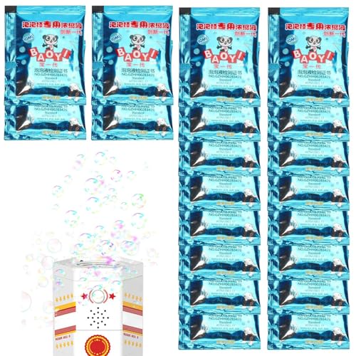 Seifenblasenmaschinenflüssigkeit, Nachfüllpackung für Seifenblasenlösung - 20 Stück Nachfüllkonzentrat-Blasenlösung - Tragbare 10-ml-Blasenflüssigkeiten, einfach Wasser hinzufügen, Ostergeschenke, Hoc von Generisch