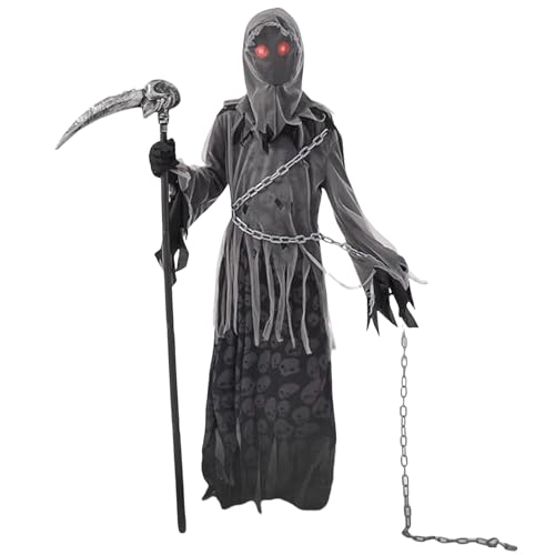 Sensenmann Kostüm Kinder Gruselig Halloween Kostüm Kinder Halloweens Kostüms Junge Horror Kostüms Halloween Kinders Kinderkostüm Halloweens Kinders Sensenmann Kinderkostüms Für D'halloween 2025 von Generisch