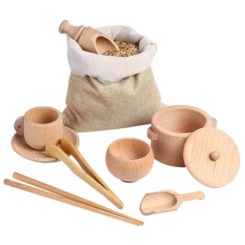 Sensorische Mülldosen - Los 8 Werkzeuge in Holzsensorische Baccalaureate | Entwicklung von Spielzeugfähigkeiten für Kleinkinder | Fine Motor Skills Lernspielzeug für Kinder von Generisch