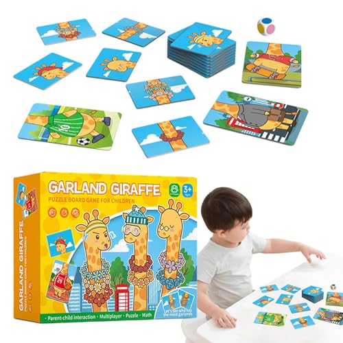 Sensorisches Farbsortierspielzeug, Giraffen-Matching-Spiel - Giraffe mit Girlande Mathe-Spiele - Farbzählen und Sortieren von Feinmotorikspielzeugen, pädagogisches Lernspiel für Kinder im Vorschulalte von Generisch