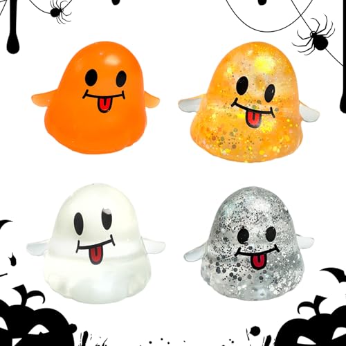 Sensory Squeeze Toy - 4 Pieces Ghost Stress Relief Fidget Toys, Soft Cute Halloween Decorations for Kids, Boys, Girls, Teens, Adults, Classroom Focus Tools, Relaxing Squishy Toys for Pl Sensory Squeeze Toy - 4 Pieces Ghost Stress Relief Fidget Toys, Soft Cute Halloween Decorations for Kids, Boys, Girls, Teens, Adults, Classroom Focus Tools, Relaxing Squishy Toys for Pl von Generisch