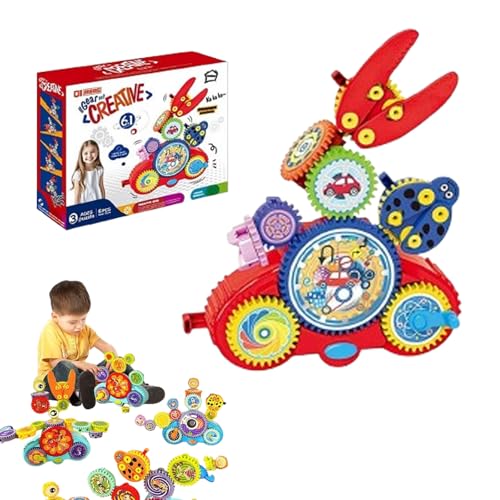 Serifik Kreative Lernen Bausteine, 2025 Ser-ifik Bausteine, 6/13/18 Science Learning Elektrische Zahnräder, Pädagogische Konstruktion für Babys Kreativität & Mechanisches Lernen (Auto) von Generisch