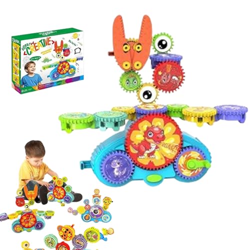 Serifik Kreative Lernen Bausteine, 2025 Ser-ifik Bausteine, 6/13/18 Science Learning Elektrische Zahnräder, Pädagogische Konstruktion für Babys Kreativität & Mechanisches Lernen (Dinosaurier) von Generisch