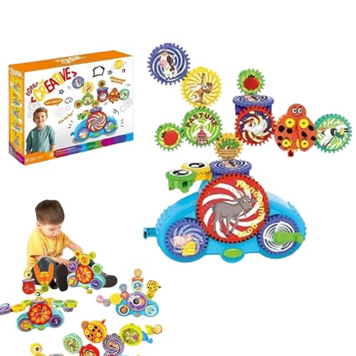 Serifik Kreative Lernen Bausteine, 2025 Ser-ifik Bausteine, 6/13/18 Wissenschaft Lernen Elektrische Zahnräder, Pädagogische Konstruktion für Babys Kreativität & Mechanisches Lernen (Tiere) von Generisch