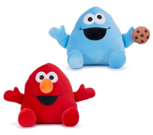 Generisch Sesamstraße Elmo & Krümelmonster SQUASHY PODGIES 21 cm Kuscheltier - SUPER Soft (Elmo & Krümelmonster) von Generisch