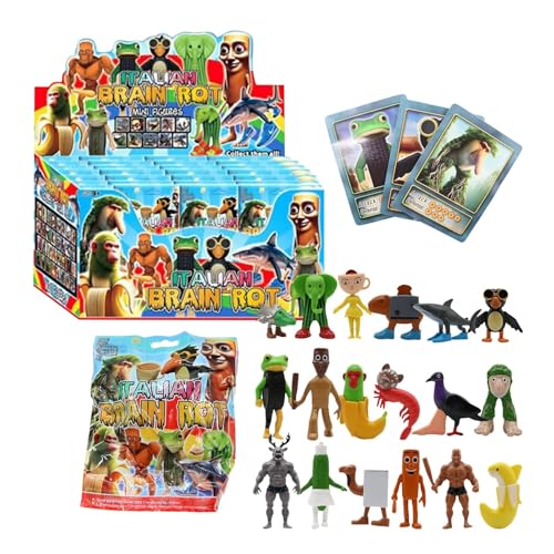 Set mit 24 italienischen Brainrot Karten & Brainrot Figurine Album, Italian Brainrot Toys, Tiere Brainroot Tung Tung Tung Sahur Figur Tralelo Tralala Action Figure, inklusive 24 Figuren, 72 Karten Set mit 24 italienischen Brainrot Karten & Brainrot Figurine Album, Italian Brainrot Toys, Tiere Brainroot Tung Tung Tung Sahur Figur Tralelo Tralala Action Figure, inklusive 24 Figuren, 72 Karten von Generisch