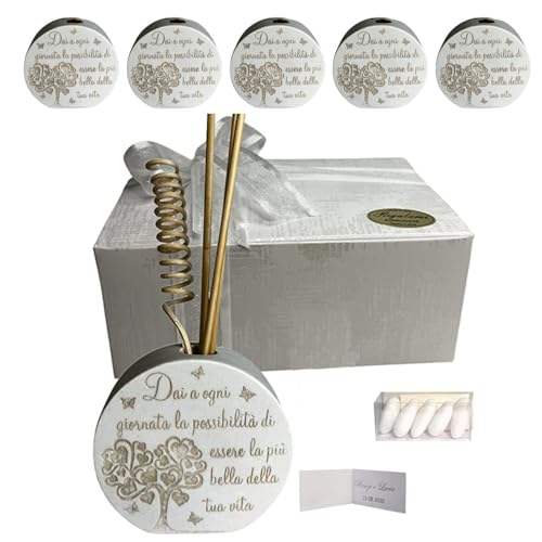 Set mit 6 Diffusoren aus Stein mit eingraviertem Spruch für jede Veranstaltung / Zeremonie, komplett mit Boxen, saugfähigen Stäbchen, Band, Konfektbehälter und neutraler Karte Set mit 6 Diffusoren aus Stein mit eingraviertem Spruch für jede Veranstaltung / Zeremonie, komplett mit Boxen, saugfähigen Stäbchen, Band, Konfektbehälter und neutraler Karte von Generisch