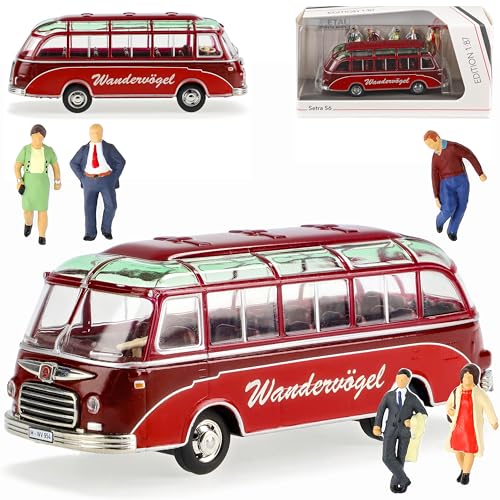 Setra S6 Bus Rot mit Figuren Wandervögel H0 1/87 Schuco Modell Auto mit individiuellem Wunschkennzeichen Setra S6 Bus Rot mit Figuren Wandervögel H0 1/87 Schuco Modell Auto mit individiuellem Wunschkennzeichen von Generisch
