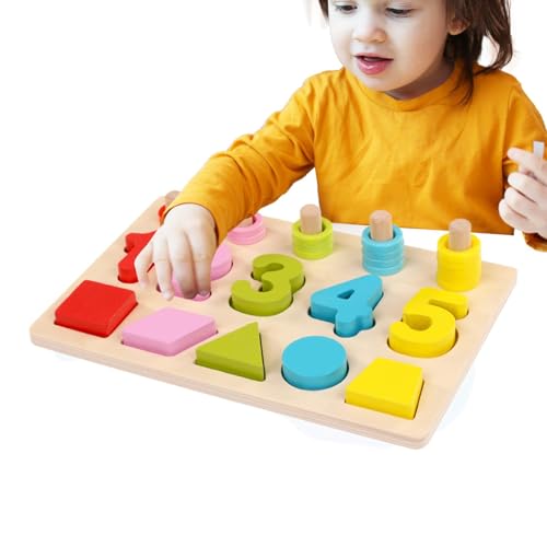 Shape Matching Game, Wooden Number & Shape Sorting Board, Fine Motor Skills Activity, Educational Learning Toy, Early Childhood Development for Kids, 3+ Years, 5.91x1.97 Inches Shape Matching Game, Wooden Number & Shape Sorting Board, Fine Motor Skills Activity, Educational Learning Toy, Early Childhood Development for Kids, 3+ Years, 5.91x1.97 Inches von Generisch
