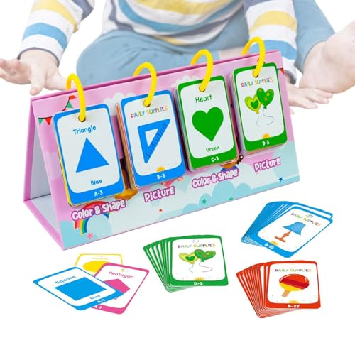 Shapes Colors Learning Cards, Flash Card Set, 11.69x8.86x3.86 inches 96-Piece Double Sided Preschool Cognitive Educational Game Kids, Early Learning Activity for Boys and Girls von Generisch