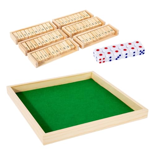Shut The Box, Wood Dice Tabletop Game, Portable Interactive Board, Fun Family Activity, Ideal for Camping Trips, Coffee Table, Team Building, Gatherings 11.81x11.81x1.02 Inches von Generisch