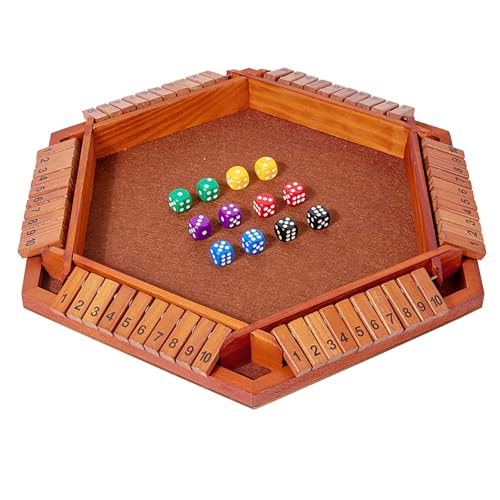 Shut The Box Holz Brettspiel - 6 Spieler Würfel Zahlenspiel Familienfreundlich Pub Bar Math Lernspiel Klassisch Tischspiel für Kinder und Erwachsene mit Doppelverschluss Shut The Box Holz Brettspiel - 6 Spieler Würfel Zahlenspiel Familienfreundlich Pub Bar Math Lernspiel Klassisch Tischspiel für Kinder und Erwachsene mit Doppelverschluss von Generisch