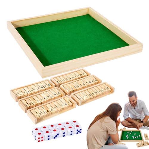 Shut The Box Spiel,Holz Würfel Brettspiel | Tragbares Interaktives Gesellschaftsspiel Für Familienabend Campingausflüge Teamspiele Und Geselligkeit Shut The Box Spiel,Holz Würfel Brettspiel | Tragbares Interaktives Gesellschaftsspiel Für Familienabend Campingausflüge Teamspiele Und Geselligkeit von Generisch