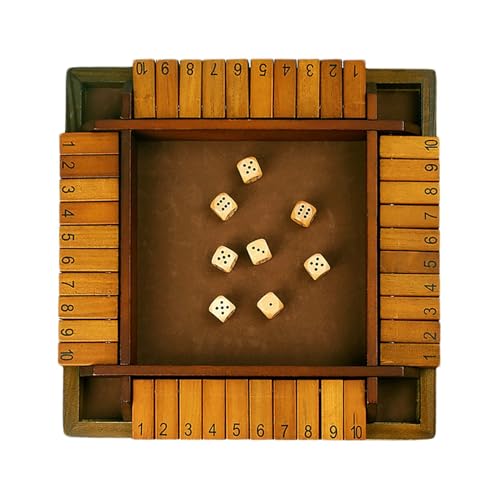 Shut The Box Würfelspiel | Mathe-Spiele aus | Barspiele für Partys und Zusammenkünfte, Strategiespiel zur Lernerweiterung, 2–4 Spieler, verbessert Mathematik- und Entscheidungsfähigkeiten von Generisch