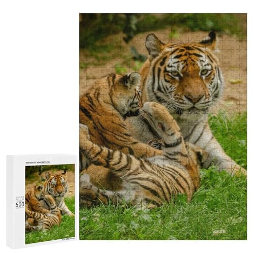 Sibirischer Tiger 500 Teile Set Holzpuzzle - Poliertes Holz, Perfektes Kunstdisplay für Kunstliebhaber von Generisch
