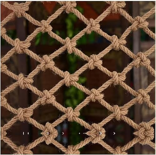 Sicherheitsnetz Hanf Hanfnetz Kindertreppe Balkon Anti-Fall-Netz Kletternetz Restaurant Bar Dekorationsnetz Zaunnetz Jute-Netz Isolationsnetz Hängemattenschaukel von Generisch