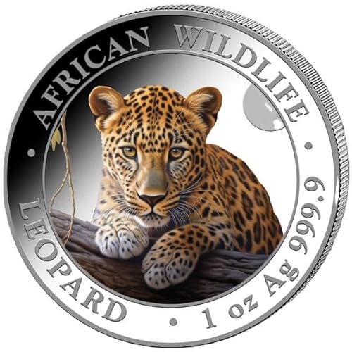 Silbermünze 1 oz Somalia Leopard 2025 Farbe Color Silber Münze 999 African Wildlife von Generisch