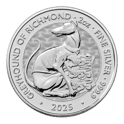 Silbermünze 2 oz Tudor Beasts - The Greyhound of Richmond 2025 Royal Mint Silber Münze Silbermünze 2 oz Tudor Beasts - The Greyhound of Richmond 2025 Royal Mint Silber Münze von Generisch