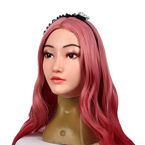 Silikon-Crossdresser-Kopfmaske, realistisches weiches handgefertigtes Gesicht für Mann zu Frau Cosplay Halloween Maskerade Silikon-Crossdresser-Kopfmaske, realistisches weiches handgefertigtes Gesicht für Mann zu Frau Cosplay Halloween Maskerade von Generisch