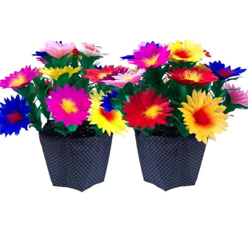 Silk to Flower Pots flash to Feather flower pot Folding flowers pot Colorful feather flower Stage Magic Tricks Gimmick (two flower pots) von Generisch