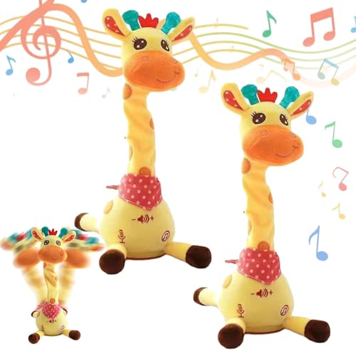 Singende Musikalische Giraffe,Weich Und Lustig,Tanzendes Giraffe Verdrehte Aufgenommen Und Wiederholt was Sie Sagen,Interaktive Sprechende Giraffe Mit Lautstärkeregler Funktion (2PCS) von Generisch