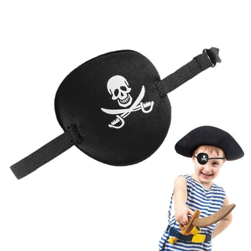 Skelett Patch, Piraten-Patch, Piraten-Aufnäher, verstellbare schwarze Piratenbänder, Blellana-Leder, Respektskelett, Halloween, Rolle, Spiel, Weihnachten, Weihnachten von Generisch