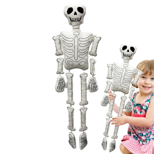 Skelettplüschspielzeug - 37 Zoll Halloween Plüschpuppe, große weiche Skelette Figur | Spooky Plüsch -Skelettkissen, gruselige Halloween - -Dekoration, krepy Plüsch Skelette Requisite für Schlafzi Skelettplüschspielzeug - 37 Zoll Halloween Plüschpuppe, große weiche Skelette Figur | Spooky Plüsch -Skelettkissen, gruselige Halloween - -Dekoration, krepy Plüsch Skelette Requisite für Schlafzi von Generisch