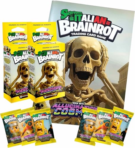 Skifidol Italian Brainrot Trading Card Game, Serie Beta, 2 Box mit 3 Beuteln (42 Karten) + Sammelalbum, kosmische Halluzination von Generisch
