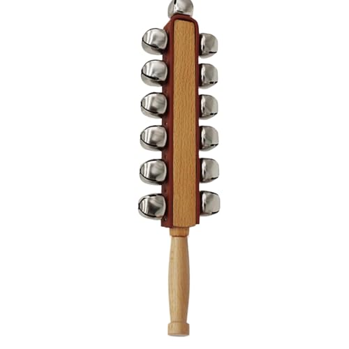 Sleigh Bells, Christmas Musical Hand Bell, Wooden Shaker Jingle Chimes,, Easy to Play, (12.2x2.95 Inches), Perfect for Kids, Early Education and Holiday Fun von Generisch